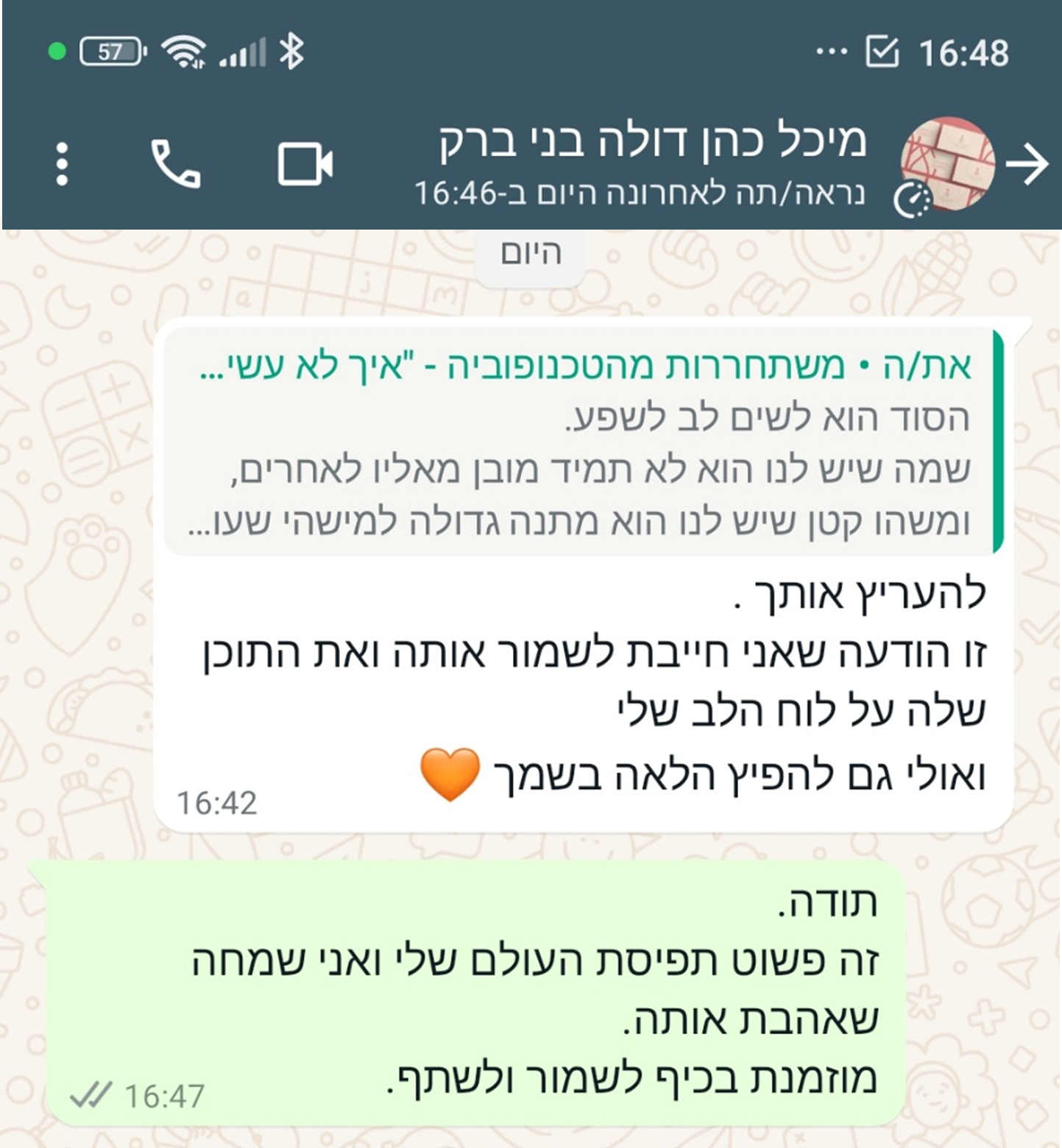 מיכל כהן - עדות אופי